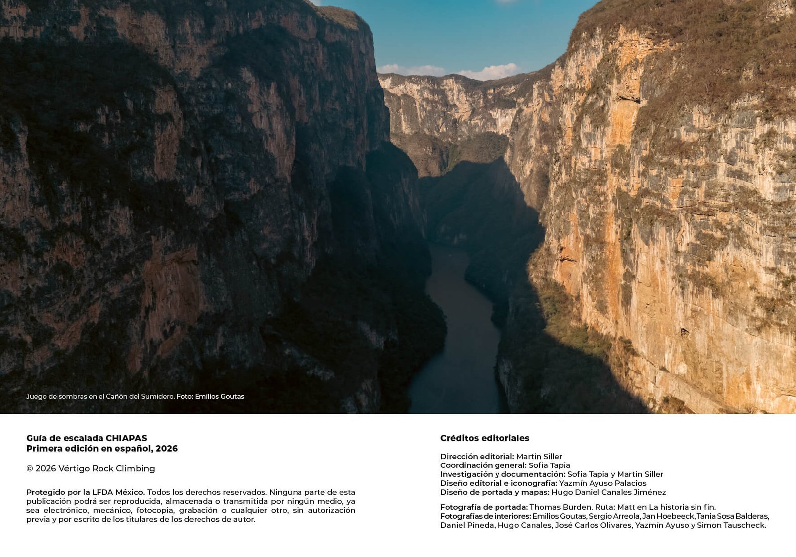 Vista previa de una página interior de la Guía de Escalada Chiapas