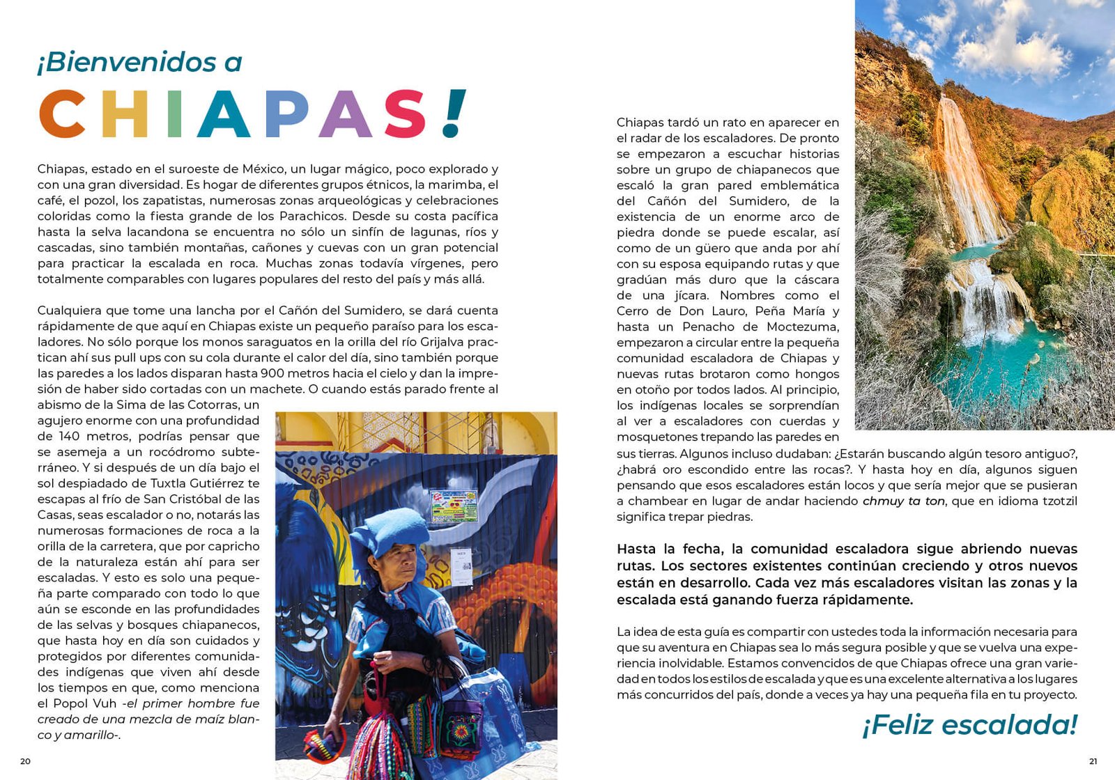 Vista previa de una página interior de la Guía de Escalada Chiapas
